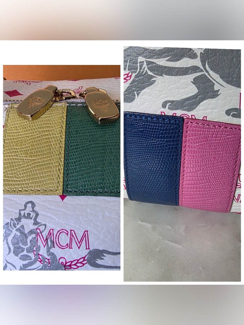 MCM Princess Lion White Satchel with Pink Handles & Trim W/ Gold Hardware - Picture 7 of 14